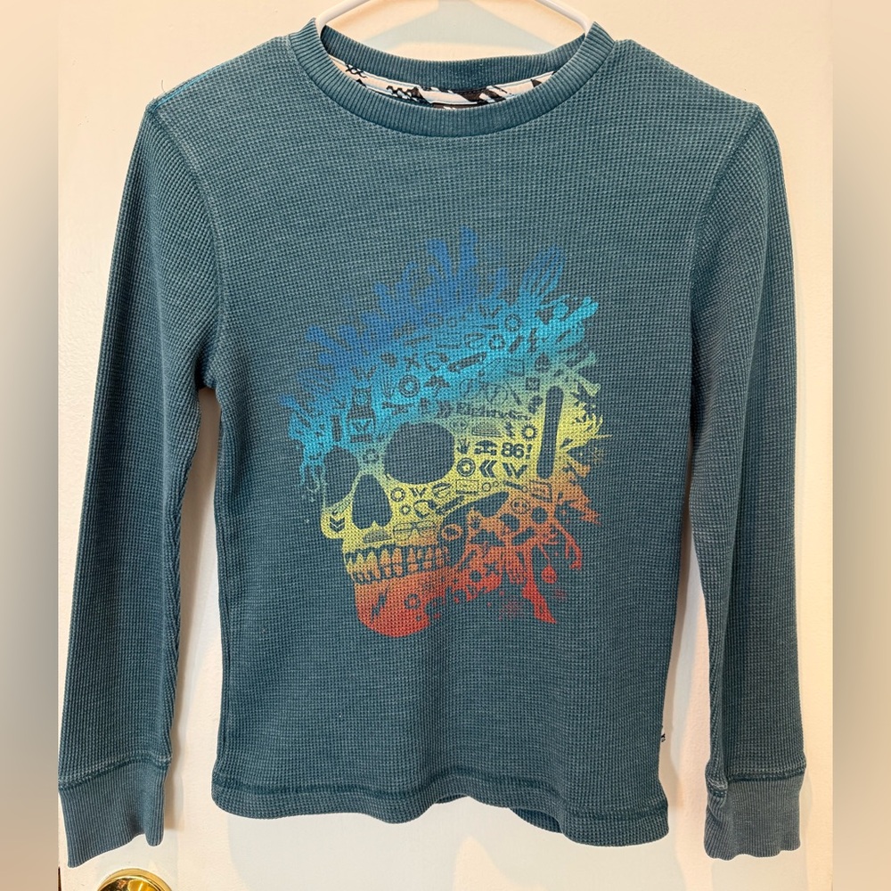 Kids Shaun White Teal Long Sleeve Waffle Graphic Shirt